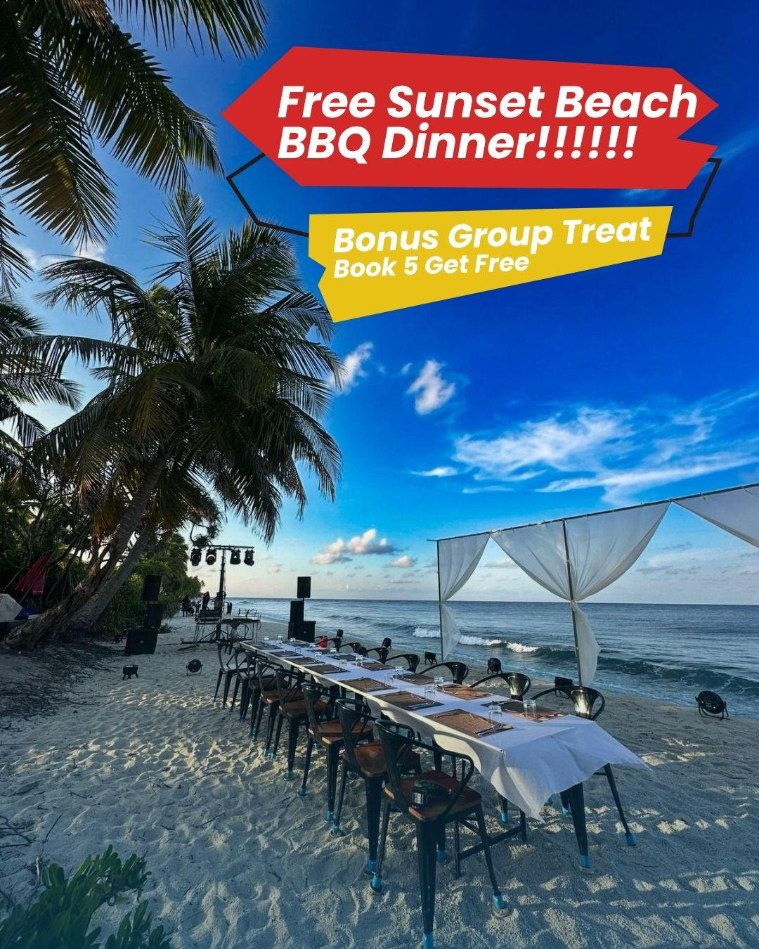 Book 5 Pax & Get a Free Beach BBQ Dinner!
